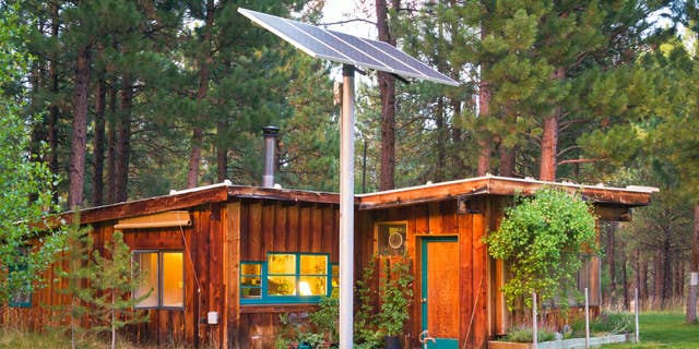 rural house with solar panels