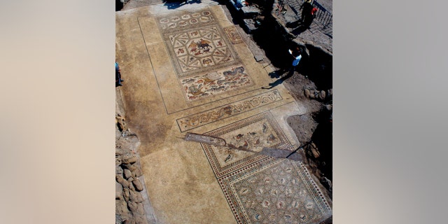 The Lod mosaic that was uncovered in 1996. (Photo: Niki Davidov, Israel Antiquities Authority)