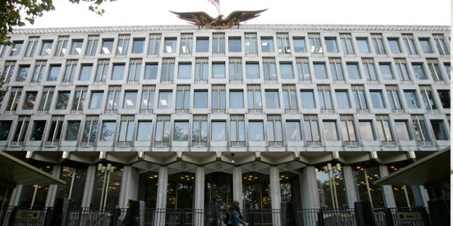 FILE: Oct. 2, 2008: The United States Embassy in Grosvenor Square in central London.