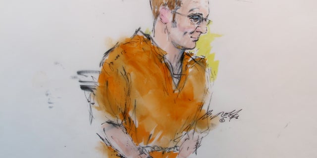 A sketch of Jared Lee Loughner in his second court appearance in Tucson, Ariz. on Tuesday.