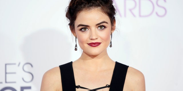 Actress Lucy Hale arrives at the People's Choice Awards 2016 in Los Angeles, California January 6, 2016.