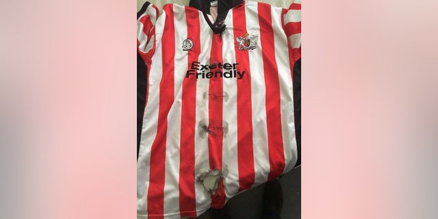 Drew, 26, says the incident ruined one of a soccer shirt gifted to him by a late uncle.
