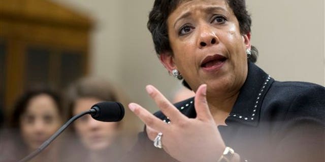 Attorney General Loretta Lynch testifies on Capitol Hill in Washington, Wednesday, Feb. 24, 2016,before the House Commerce, Justice, Science, and Related Agencies subcommittee hearing on the Justice Department's fiscal 2017 budget request. (AP Photo/Manuel Balce Ceneta)