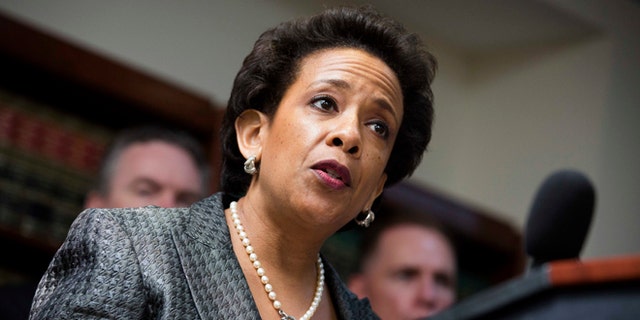 In this June 17, 2013 file photo, Loretta Lynch, U.S. attorney for the Eastern District of New York, speaks during a news conference in Brooklyn.