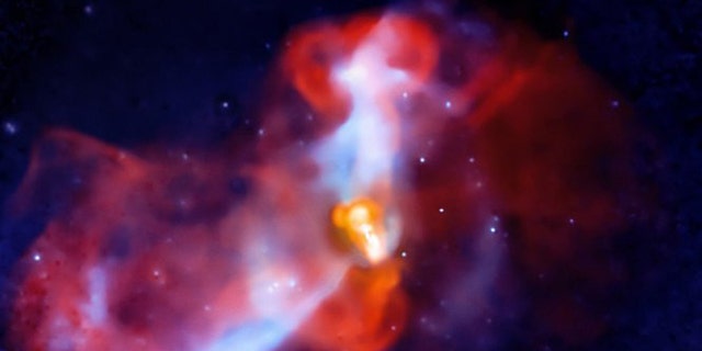 Eruption of a galactic "supervolcano" in the massive galaxy M87.