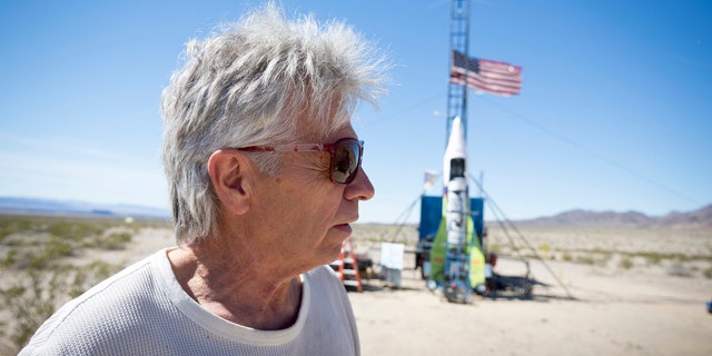 March 6, 2018: “Mad” Mike Hughes reacts after the decision to scrub another launch attempt of his rocket near Amboy, California.