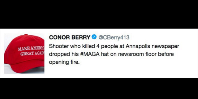 Conor Berry, who worked for the Springfield, Massachusetts paper, The Republican, said his tweet was meant to be a "snarky, sarcastic, cynical remark."