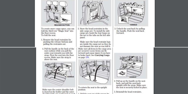 The 2004 Odyssey owner's manual describes the proper way to fold the third row seat into the bin to create a flat load floor.