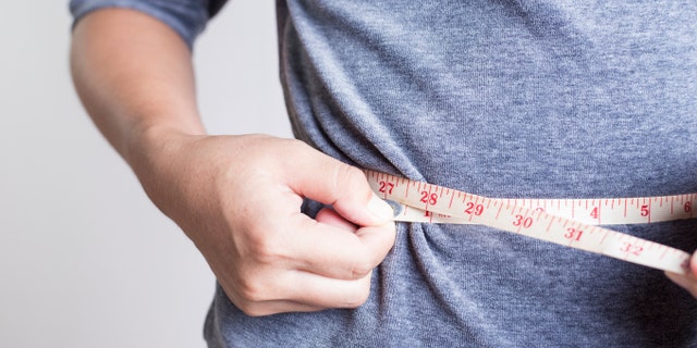 Woman Checking Waistline