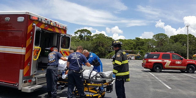 The 50-year-old victim was flown to a hospital in Lee County.