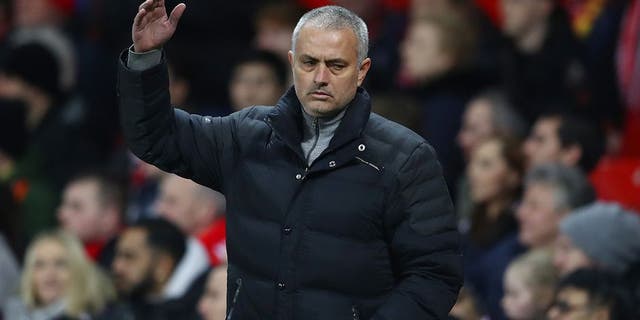 MANCHESTER, ENGLAND - FEBRUARY 01: Jose Mourinho, Manager of Manchester United reacts during the Premier League match between Manchester United and Hull City at Old Trafford on February 1, 2017 in Manchester, England. (Photo by Clive Mason/Getty Images)