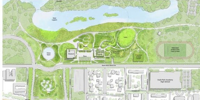Map of Obama Presidential Center.