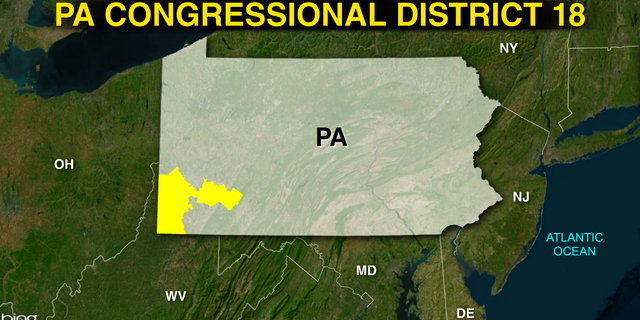 Pennsylvania's 18th congressional district in the southwest part of the state includes portions of Allegheny County, Greene County, Washington County, and Westmoreland County.