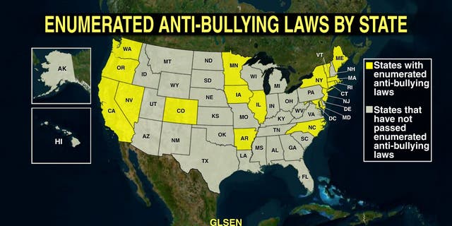 States that have some protections for harassment and/or bullying of students based on sexual orientation and gender identity.
