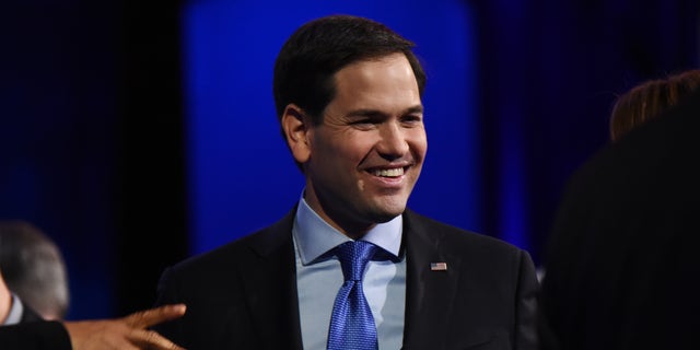 Republican presidential hopeful Marco Rubio attends the third Republican Presidential Debate, October 28, 2015 at the Coors Event Center at the University of Colorado in Boulder, Colorado.  AFP PHOTO / ROBYN BECK        (Photo credit should read ROBYN BECK/AFP/Getty Images)