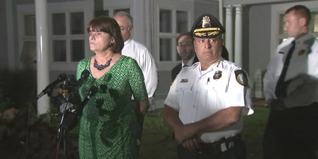 Middlesex District Attorney Marian Ryan, left, said 22-year-old Orion Krause will be charged with four counts of murder for deaths at a home in Groton, Massachusetts — the first homicides in the small town since 1996. (WFXT)