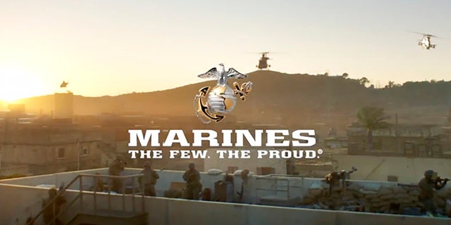 Image from a video released by the U.S. Marine Corps, that will be shown online only Sunday during the Super Bowl and targeting a young, tough, tech-savvy audience for potential recruits who are looking for a challenge.