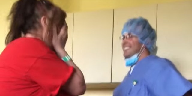 The moment Mary Glasure realized her "doctor" was actually her Marine son.
