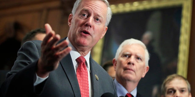 Rep. Mark Meadows, R-N.C., leads the Freedom Caucus, which could hold the key to a spending deal