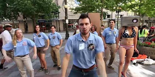 A group called Satire put together a spoof video about NASA's Curiosity rover landing on Mars.