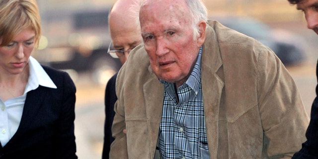 Nov. 28, 2012: Millionaire artist Stanley Marsh 3 is booked into the Potter County, Texas, Detention Center. (AP/Amarillo Globe-News, Michael Schumacher)