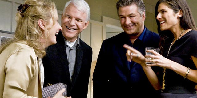 Steve Martin and Alec Baldwin are all smiles in this scene from 'It's Complicated,' but will the pairing work on March 7? (AP)