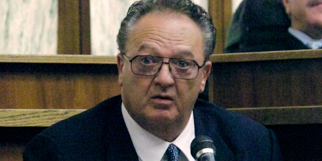 Sept. 17, 2008: John Martorano is questioned about his plea agreement in exchange for testifying against former FBI agent John Connolly, in the Miami Courthouse. Connolly is accused of helping the Boston mob murder Miami gambling executive John Callahan in 1982, at Miami International Airport. Martorano, who served 12 years in prison after a plea deal, and who has admitted killing 20 people, is expected to testify at the trial of James 'Whitey' Bulger in federal court in Boston. (AP/Marice Cohn Band, Pool, File)