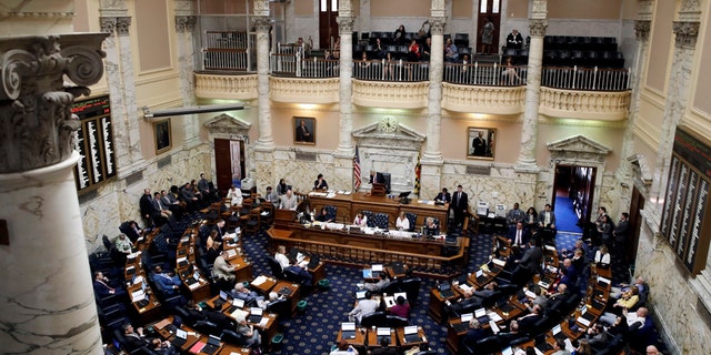 April 10, 2017: Members of the Maryland House of Delegates meet in the house chamber on the final day of the Maryland legislative session in Annapolis, Md.