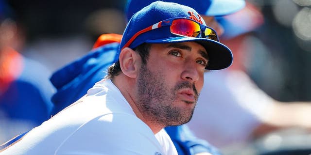 NEW YORK, NY - APRIL 20: Matt Harvey #33 of the New York Mets looks on from the bench during the game against the Atlanta Braves at Citi Field on April 20, 2014 in the Flushing neighborhood of the Queens borough of New York City. Mets defeated the Braves 4-3 in the fourteenth inning. (Photo by Mike Stobe/Getty Images) *** Local Caption *** Matt Harvey