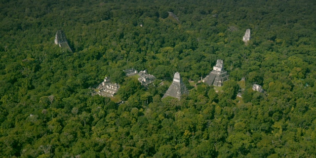 Aerial view of the ancient Maya city of Tikal in Guatemala. (National Geographic)