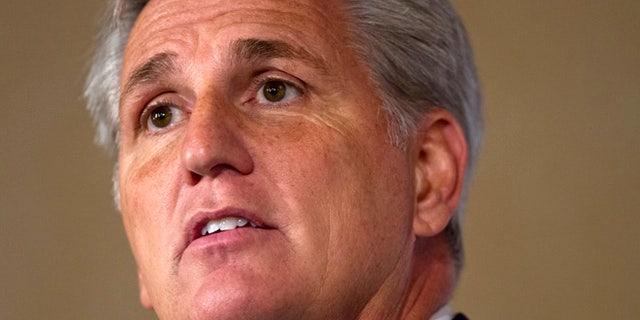 Sept. 28, 2015: House Majority Leader Kevin McCarthy of Calif. speaks about foreign policy during the John Hay Initiative at a hotel in Washington.