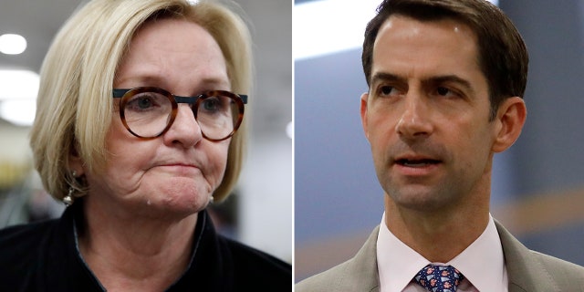 U.S. Sen. Claire McCaskill, D-Mo., left, voted against Trump pick Gina Haspel's nomination as CIA director, drawing criticism from U.S. Sen. Tom Cotton, R-Ark., right.