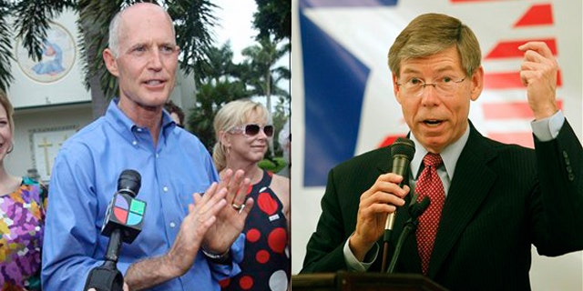 Shown here are Rick Scott, left, and Florida Attorney General Bill McCollum. (AP Photos)