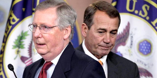 Nov. 3: House speaker-in-waiting John Boehner and Senate Minority Leader Mitch McConnell during a news conference on Capitol Hill in Washington. The White House postponed a meeting with bipartisan congressional leaders to Nov. 30 after top Republicans said they had a scheduling conflict.