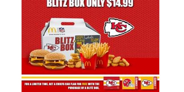 The "Blitz Box" includes two Quarter Pounders with cheese, two medium fries and 10 Chicken McNuggets with dipping sauces.