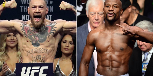 Although there is no deal for a fight yet, UFC Lightweight Champion Conor McGregor, left, and boxing legend Floyd Mayweather, Jr., have been trash-talking each other.