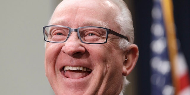 Jan. 16, 2014: Amid smiles and tears, House Armed Services Committee Chairman Rep. Howard P. Buck McKeon, R-Calif., announces his intention to retire from Congress at the end of the year after eleven terms on Capitol Hill in Washington. Joining an exodus from Congress by both Democrats and Republicans, veteran McKeon tearfully announced Thursday that hes retiring after 21 years, stepping down as House Armed Services Committee chairman. (AP/J. Scott Applewhite)