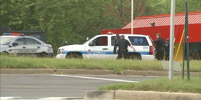 Maryland police have blocked a robbery Monday at a shopping center in Hyattsville, Md. There is a standoff under way with the armed suspect.