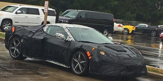 Suspected mid-engine Corvette prototype spotted on the road.