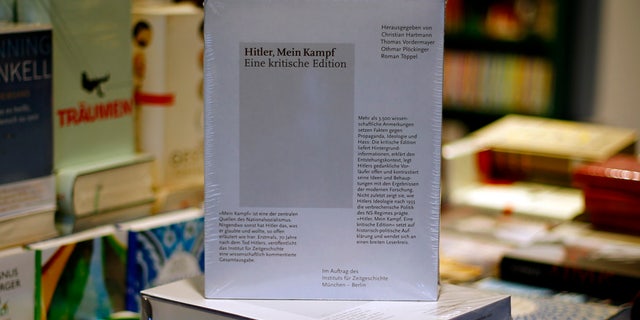 Jan. 8, 2016: A copy of "Hitler, Mein Kampf – A critical edition" stands on a display table in a book shop in Munich, Germany.