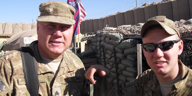 Army Sgt. Chris Meis, 47, and his 19-year-old son, Pvt. 1st Class Caleb Meis, of St. Charles, Iowa, now serve in Afghanistan in different platoons within Charlie Company 1-168, 2nd Brigade Combat Team, 34th Infantry Division.
