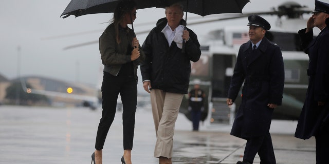 The President is defending his wife's choice of footwear in an interview that aired Saturday.