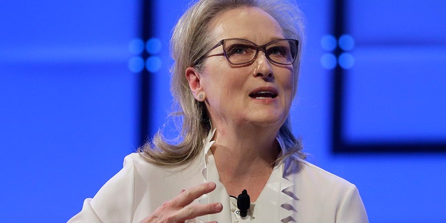 Academy Award-winning actress Meryl Streep speaks, Thursday, Dec. 7, 2017, during the 13th annual Massachusetts Conference for Women, in Boston. The conference opened Thursday against a backdrop of expanding allegations of sexual misconduct against prominent men in Hollywood, politics and the media. (AP Photo/Steven Senne)