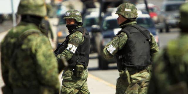 Members of the Mexican military police in Juarez, Mexico.