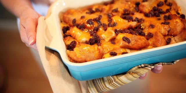 Hispanics love to put a Latino twist into Thanksgiving. Here's a Capirotada (Mexican bread pudding) compliments of Muy Bueno Cookbook (http://muybuenocookbook.wordpress.com/2011/03/08/capirotada-mexican-bread-pudding)