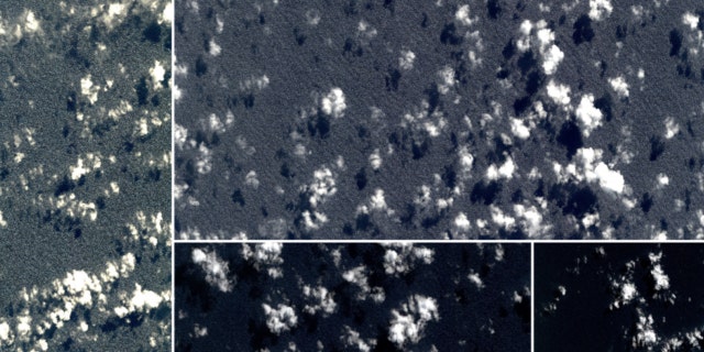 Four satellite photos taken shortly after MH370 vanished in March 2014.