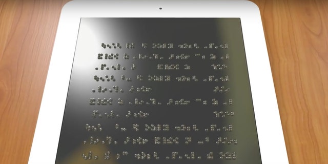 Artist's impression of a Braille tablet (Credit: Kelly O'Sullivan, Michigan Engineering)