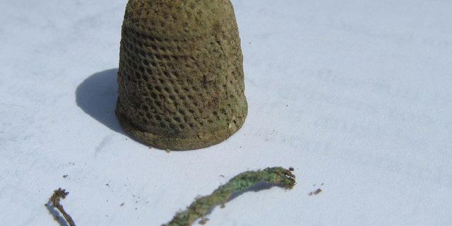 The thimble discovered at at Colonial Michilimackinac (Mackinac State Historic Parks)
