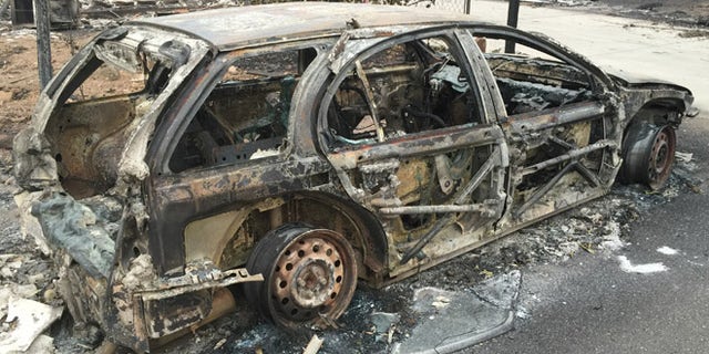 Fire damage in Middletown, Calif.