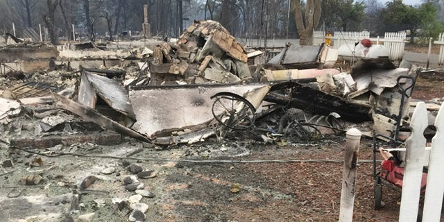 Fire damage in Middletown, Calf.
